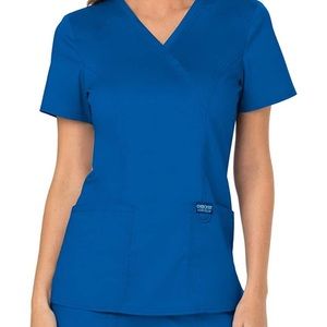 Cherokee Women’s Mock Wrap Scrub Top (small)